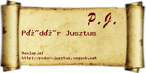 Pödör Jusztus névjegykártya